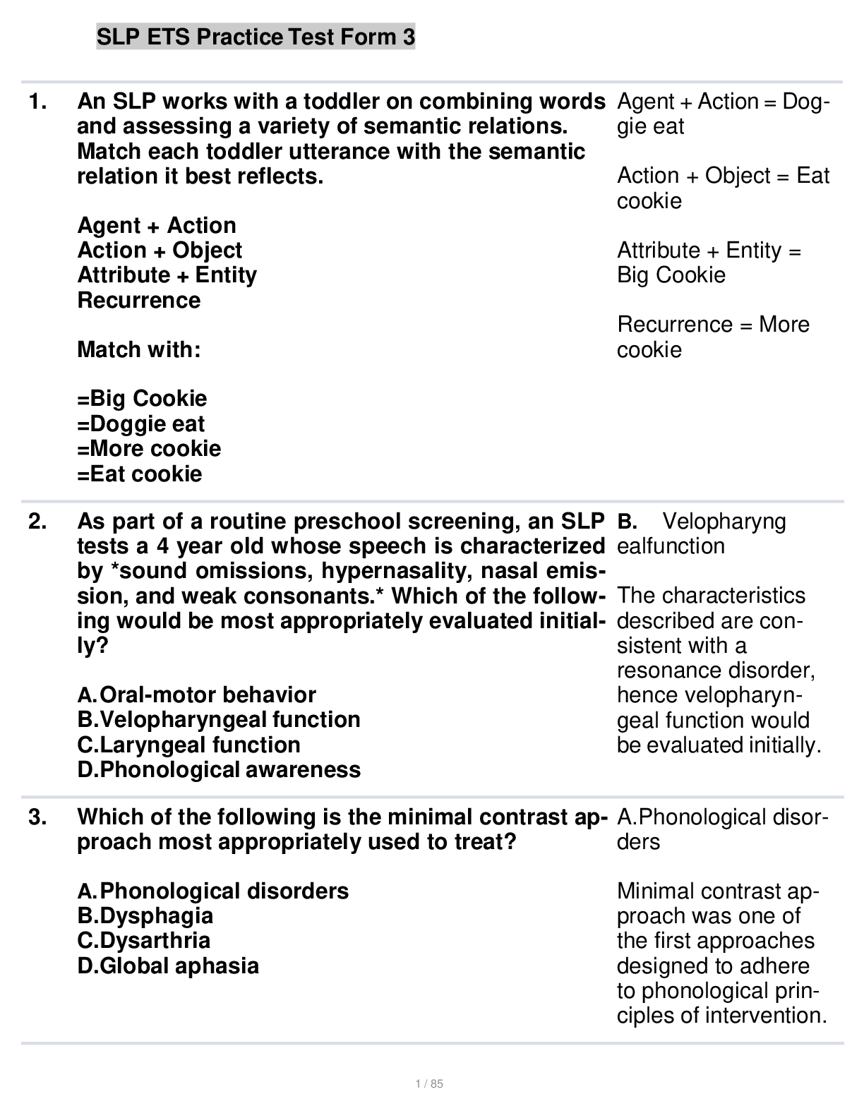Preview image for Latest Update SLP ETS Practice Test Form 3 (216) Questions And Answers